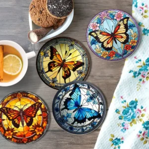 The butterflies Coasters 20 2 DIY paintings - Paint by numbers - Diamond Painting