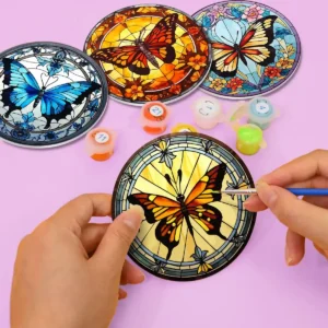 Diamond Paintings and Paint by Numbers 76 The Butterflies - Custom Coaster Paint by Numbers