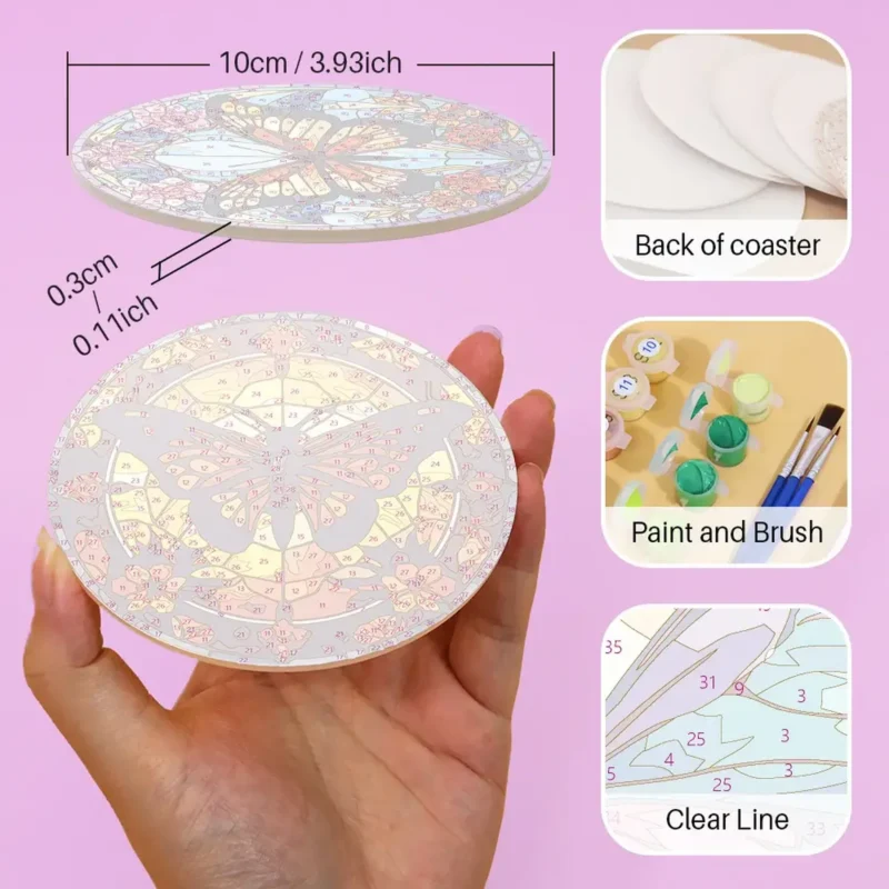 The Butterflies - Custom Coasters Paint by Numbers