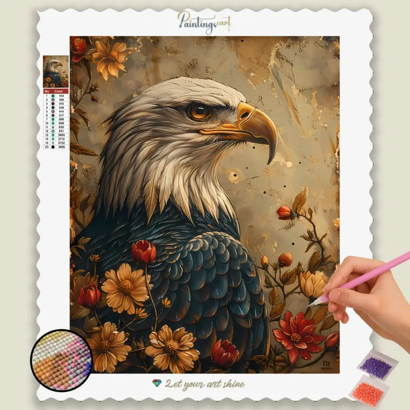 USA_Back_To_School_54806_base-diamond-painting-paintingscart Eagle and Flowers
