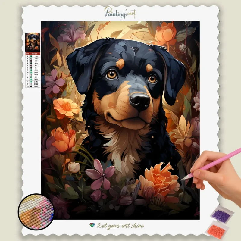kawaii_dogs_222290_base-diamond-painting-paintingscart Kawaii Cute Dog