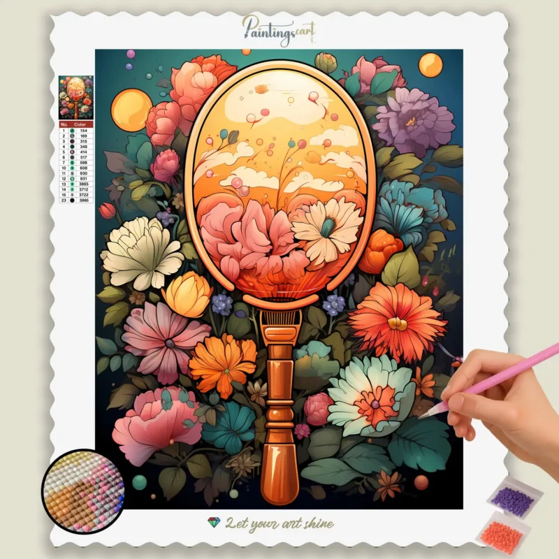 kawaii_sports_32607_base-diamond-painting-paintingscart Badminton et Fleurs