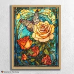 Rose and Butterfly Stained Glass