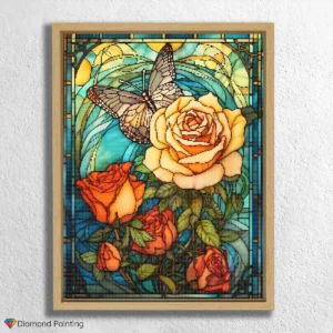 Rose and Butterfly Stained Glass