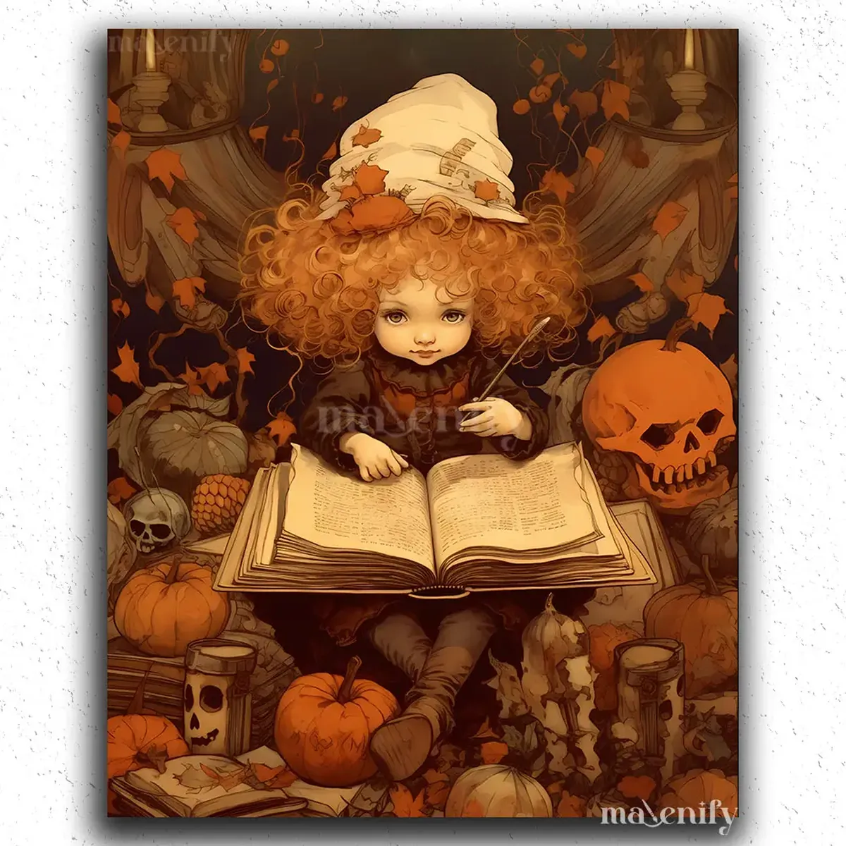 Bewitching Brushes: Explore the Magic of Our New Witch Paintings 3 Baby Witch and Pumpkins