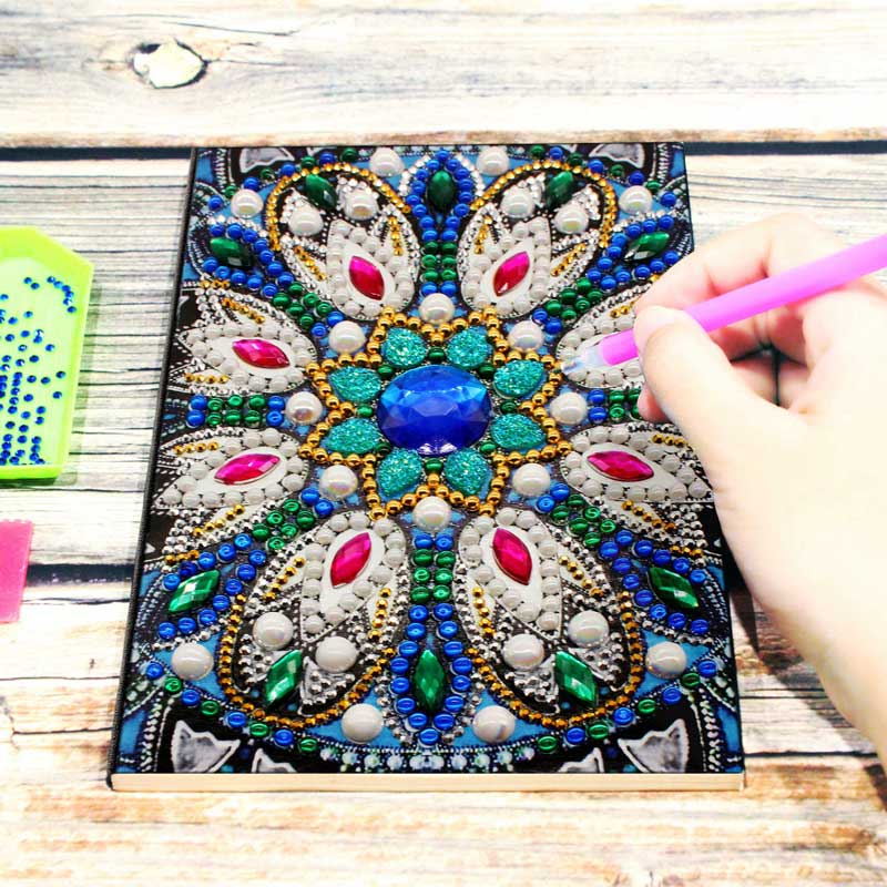 Cuadernos de pintura con diamantes - Arte en mosaico y flores 1 Cuaderno-Diamante-5