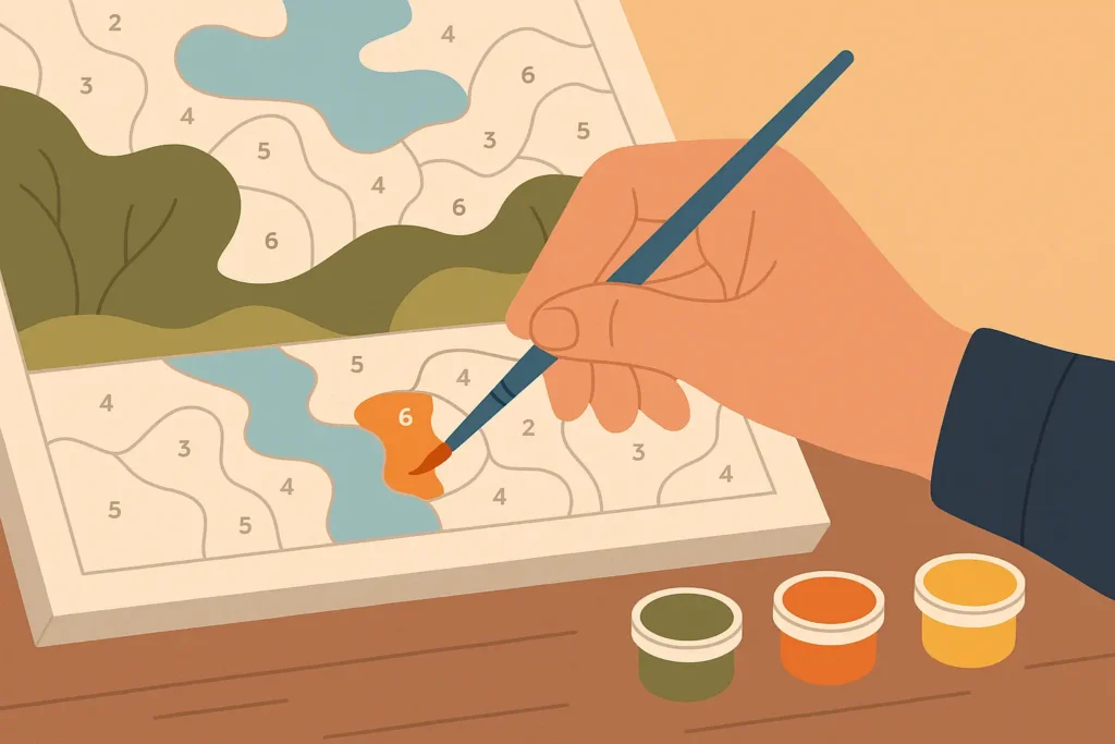 Benefits of Paint by Numbers for Mental Wellness 9 Paint on your kit.