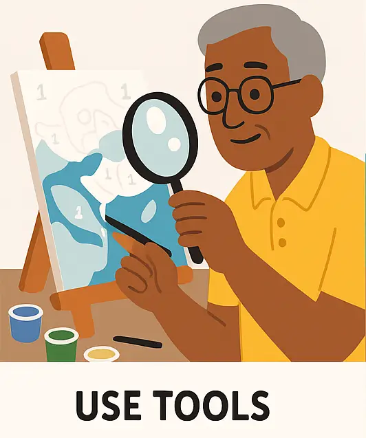 3 Reasons Why Seniors should Start Paint by numbers? 4 Use tools like magnifying glass