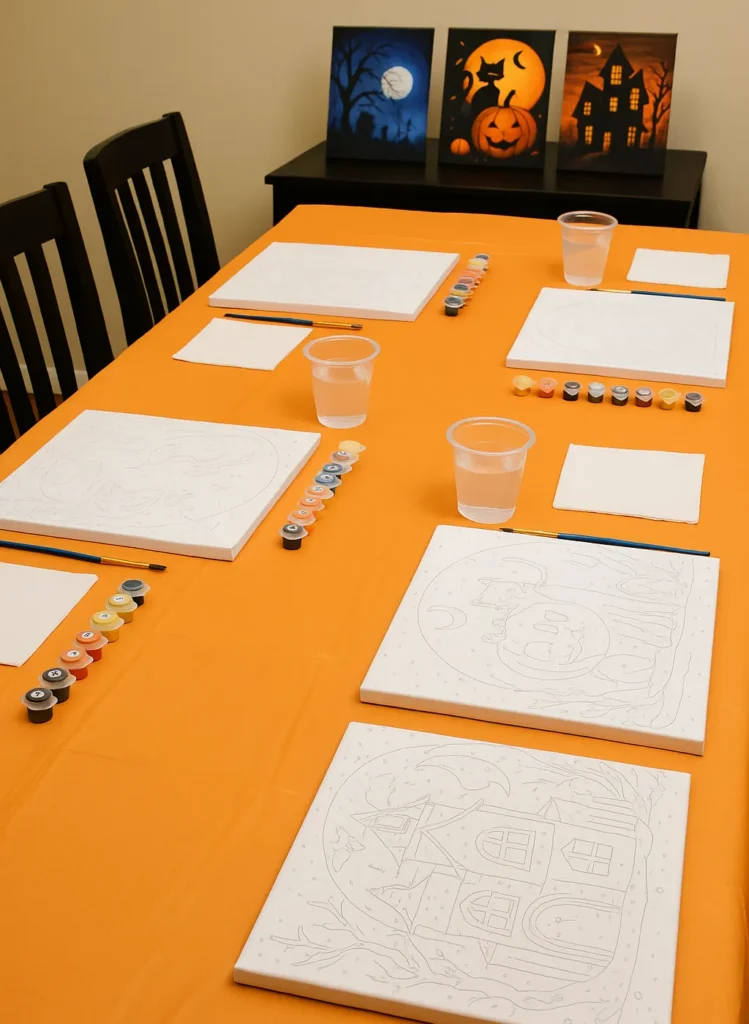 Host a Hauntingly Fun Paint-by-Numbers Halloween Party 7 Step 4: Set Up Your Artists' Stations